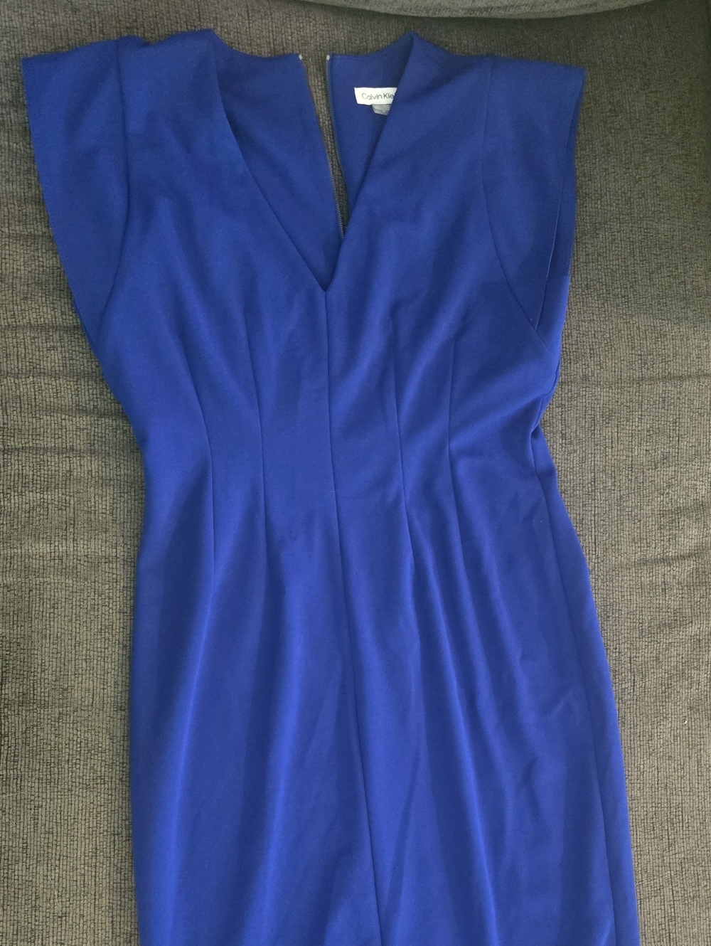 Calvin Klein Cobalt Blue V-Neck Sheath Dress